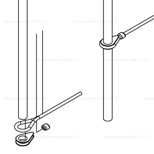 Cosse de corde pleine en plastique avec large ouverture